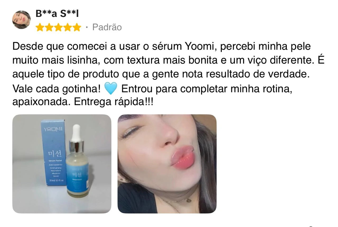 Avaliação com foto: resultado do sérum YOOMI na pele